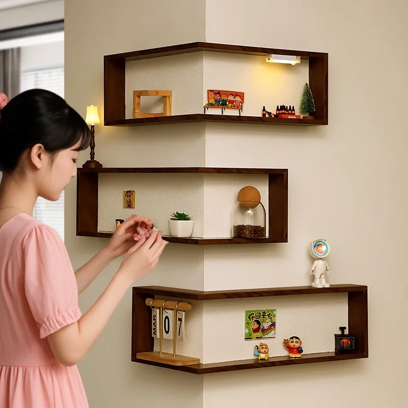 

Corner corner shelf feeling living room bedroom wall storage rack creativity