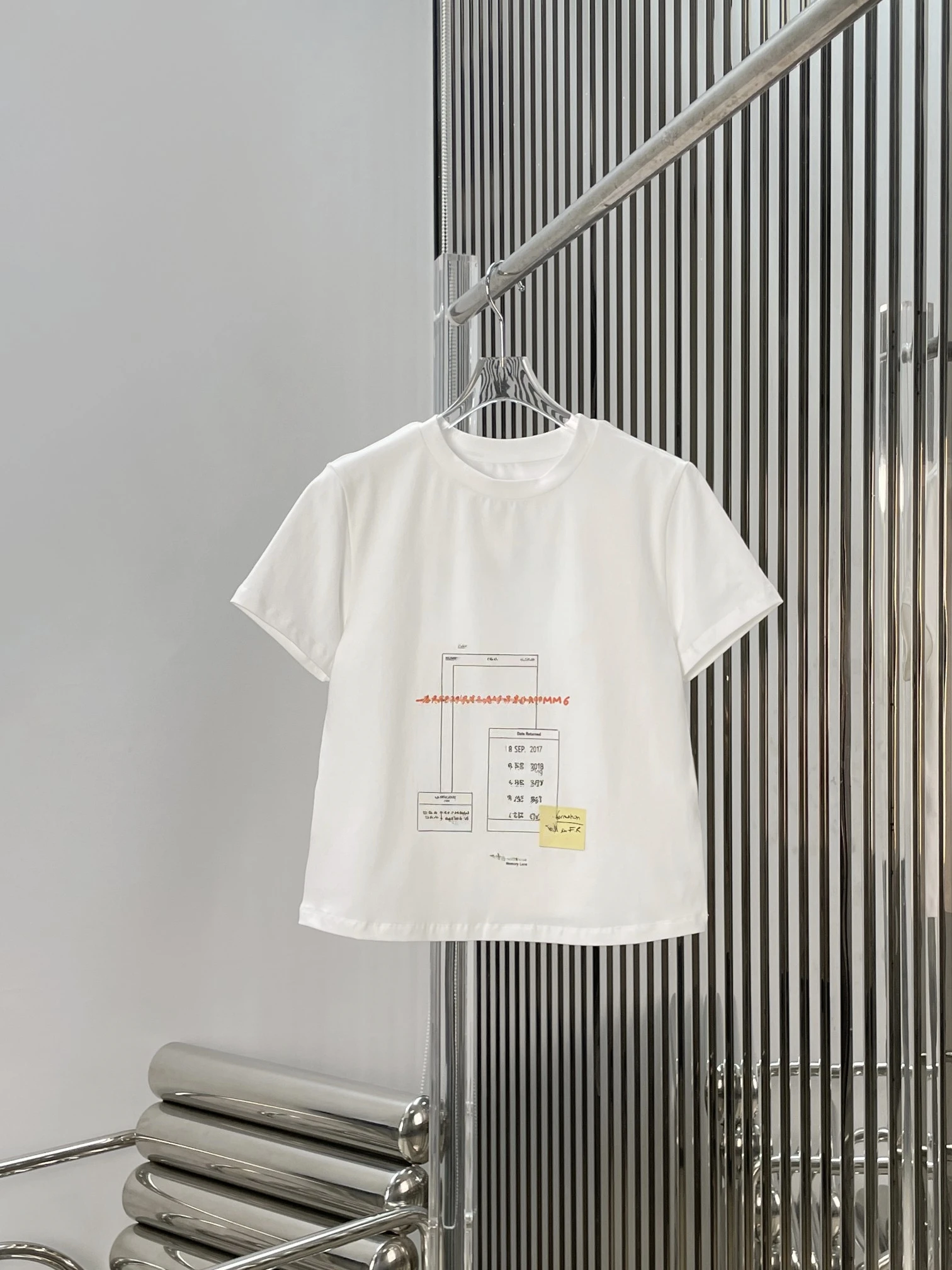 

Slim Fit Short Sleeve round Neck Cotton T-Shirt Women's Letter Print Casual Versatile Retro Style round Neck Short Length