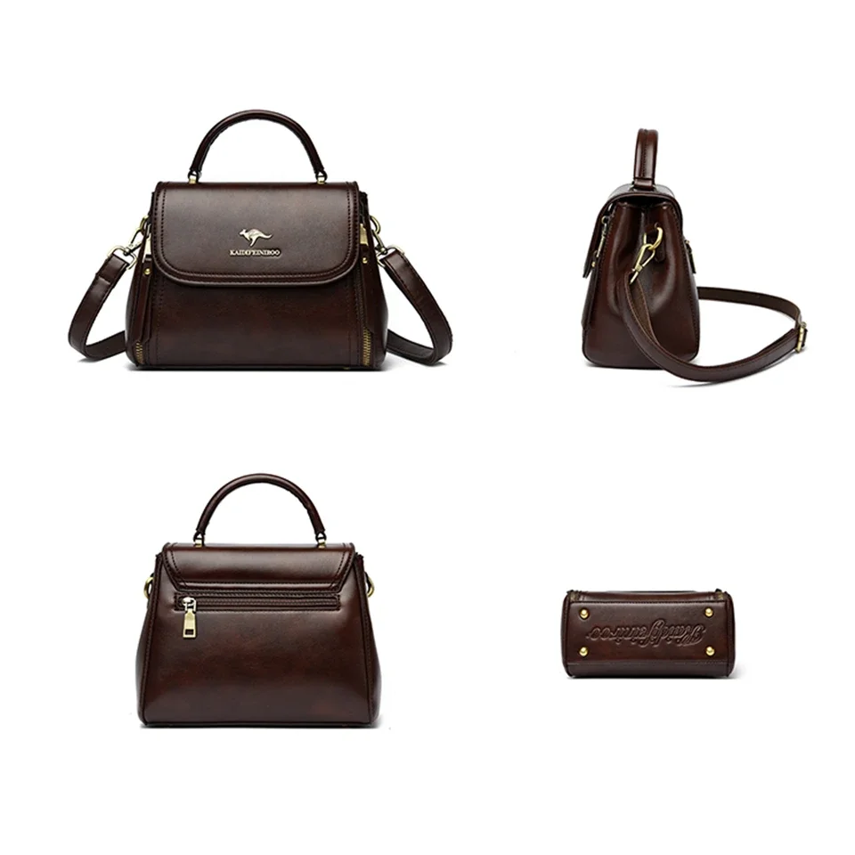Women\'s Soft Leather Top-Handle Bags Luxury Design Shoulder Messenger Bags High Quality Handbags and Purses Commuting Sac a Main