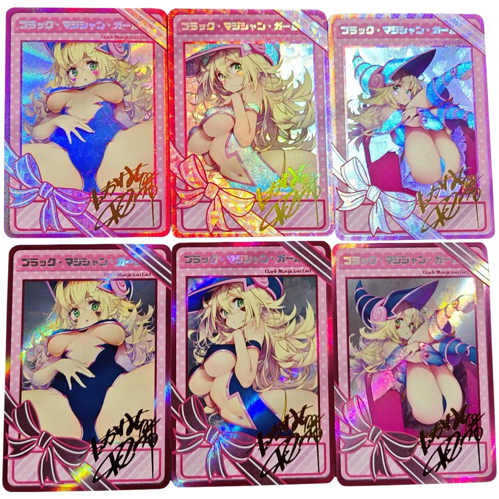 

3Pcs Yu-Gi-Oh Black Magician Girl Signature Flash Cards ACG Classic Gift Toys Game Anime Collection Card