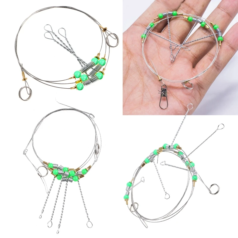 Anti-Winding String Anti-Bites Fishing Line Wire Leader Sea Fishing Hook Steel Rigs Wire Leader Fish Hooks