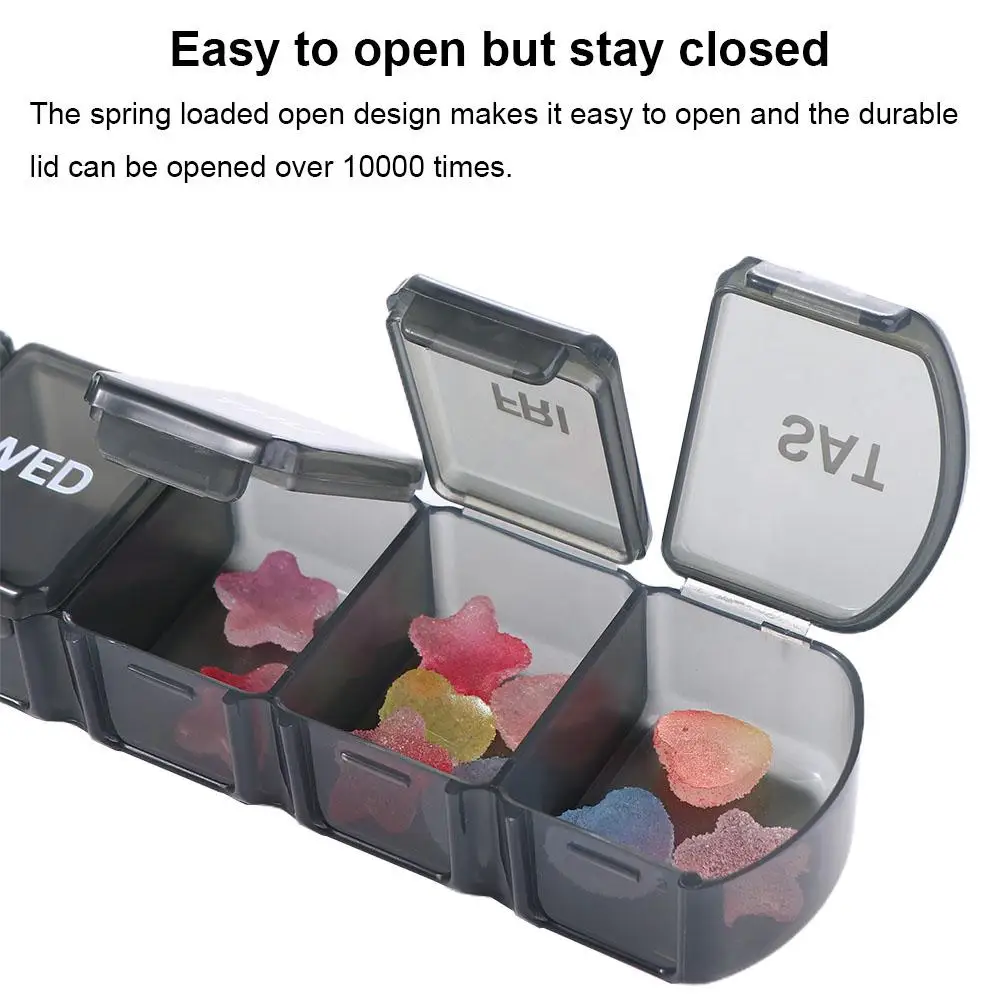 

Plastic Tablet Splitters Separate Compartments Medicine Boxes 7 Days Pill Storage Box Mini Dispensers Travel Pill Case