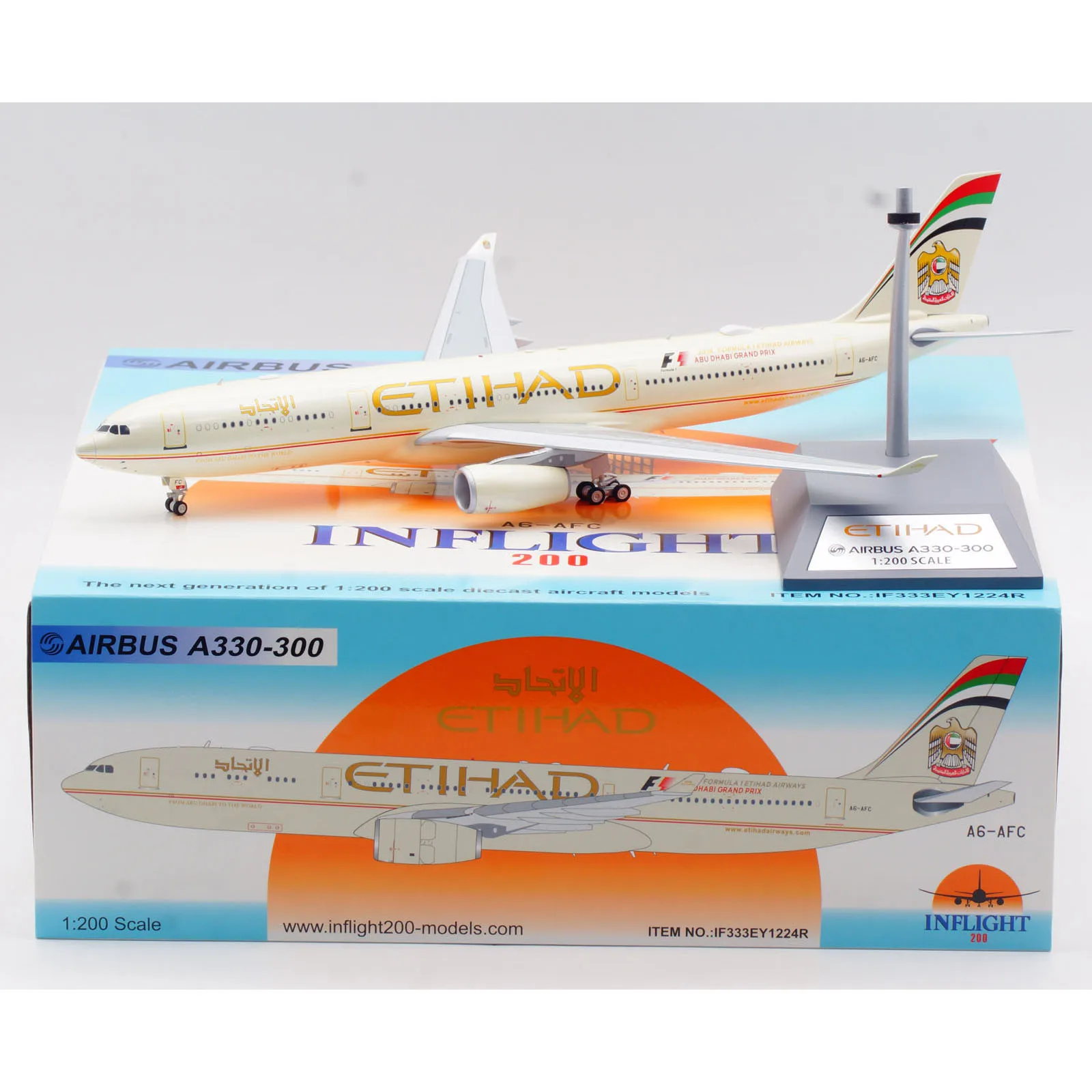 IF333EY1224R Alloy Collectible Plane Gift INFLIGHT 1:200 Etihad Airways Airbus A330-300 Diecast Aircraft Jet Model A6-AFC