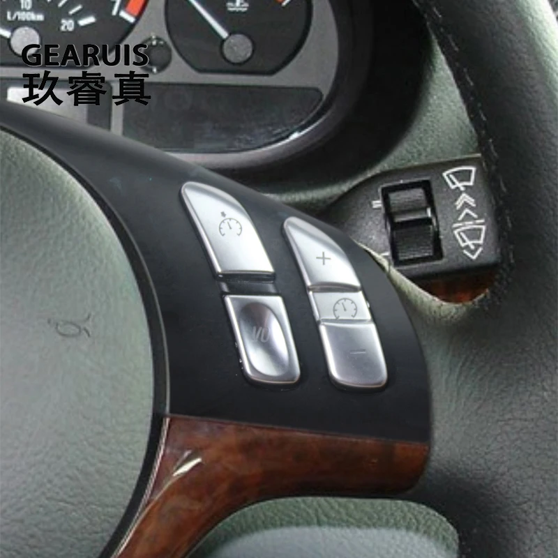 

Car Styling Steering Wheel Switch Button Console Mode Cover Sticker For BMW 3 Series E46 M3 1998-2004 Interior Auto Accessories
