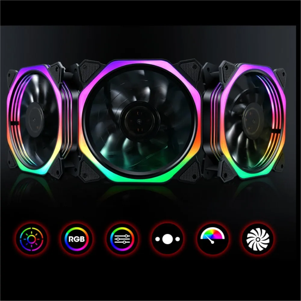 120mm RGB Fan Computer PC Case Adjust LED Speed Quiet Remote AURA SYNC Cooler Cooling Fans