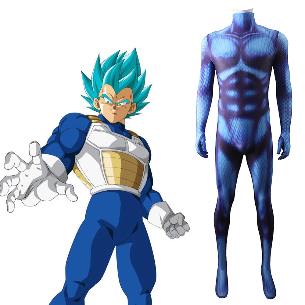 

Anime DRAGON Saiyan Costume Cosplay BALL Spandex Outfits Halloween Costume Saiyan Boys Superhero Zentai Bodysuit for Adult Kids