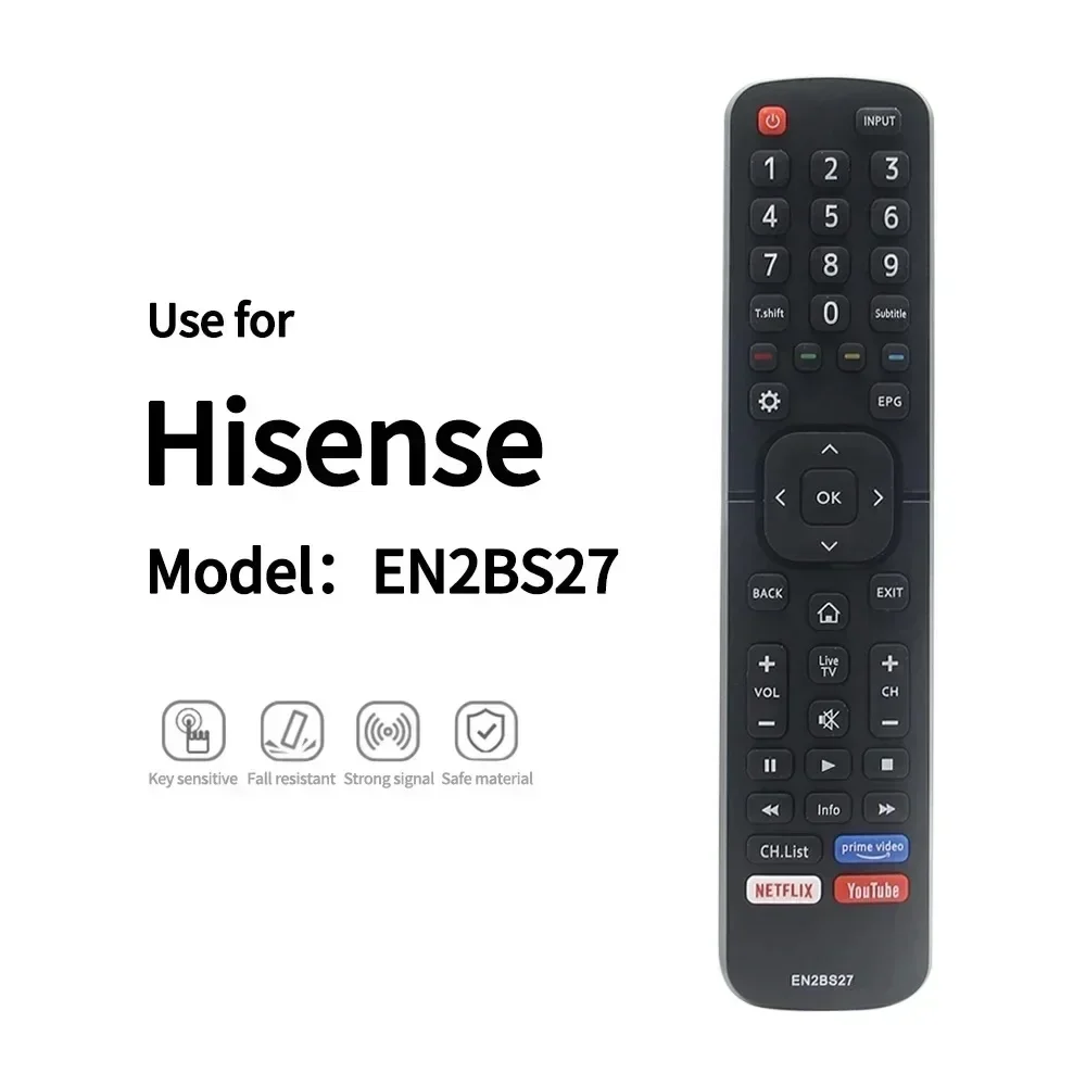 

YP Universal Black Remote Control For Hisense 32K3110W 40K3110PW 50K3110PW 40K321UW 50K321UW 55K321UW TV Smart Replacement