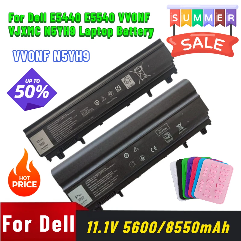 

11.1V 5600/8550mAh for Dell E5440 E5540 VV0NF VJXMC N5YH9 Laptop Battery