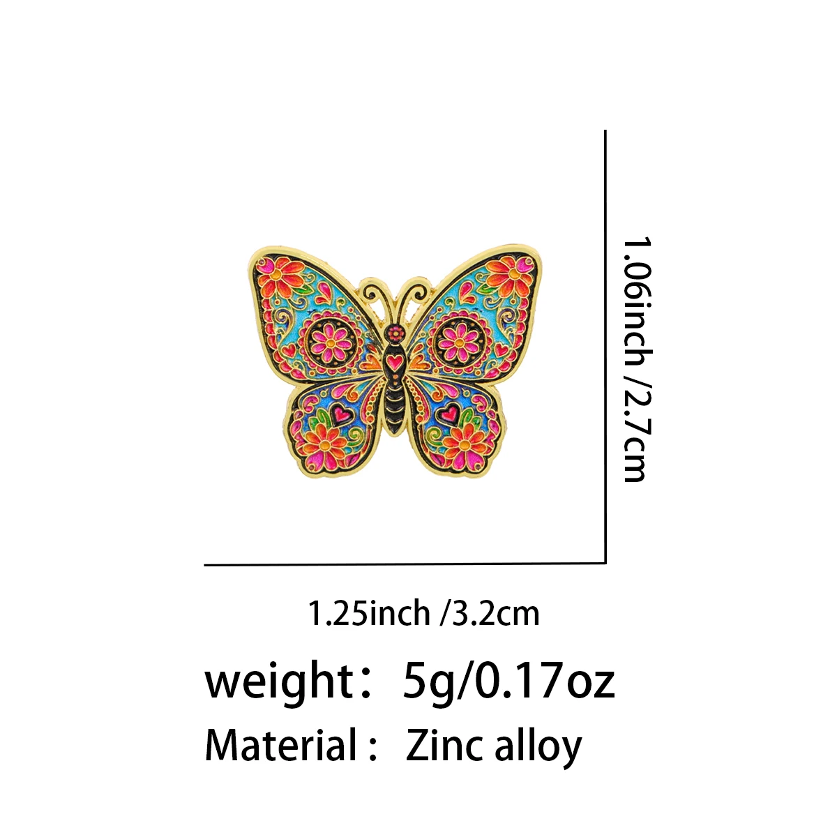 Vintage Art Floral Butterfly Enamel Pin Flowers Brooch Lapel Pins Insect Badge Clothing Accessories Fashion Jewelry Gifts