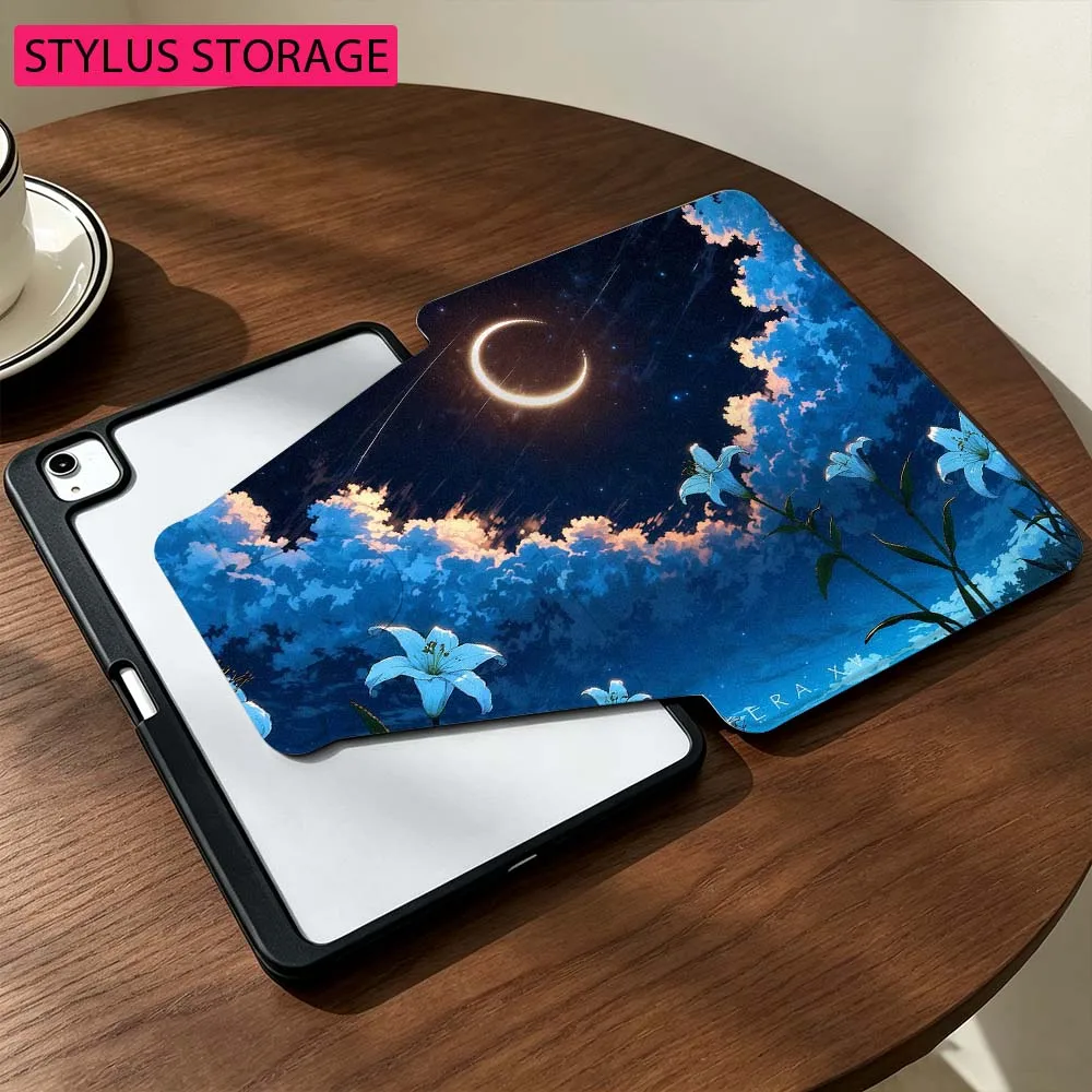 Starry Sky Girl Travel For Samsung Galaxy Tab S9 S10 S11 14.6 13.1 inch FE Ultra 360° Rotation Stylus Storage Tablet Case