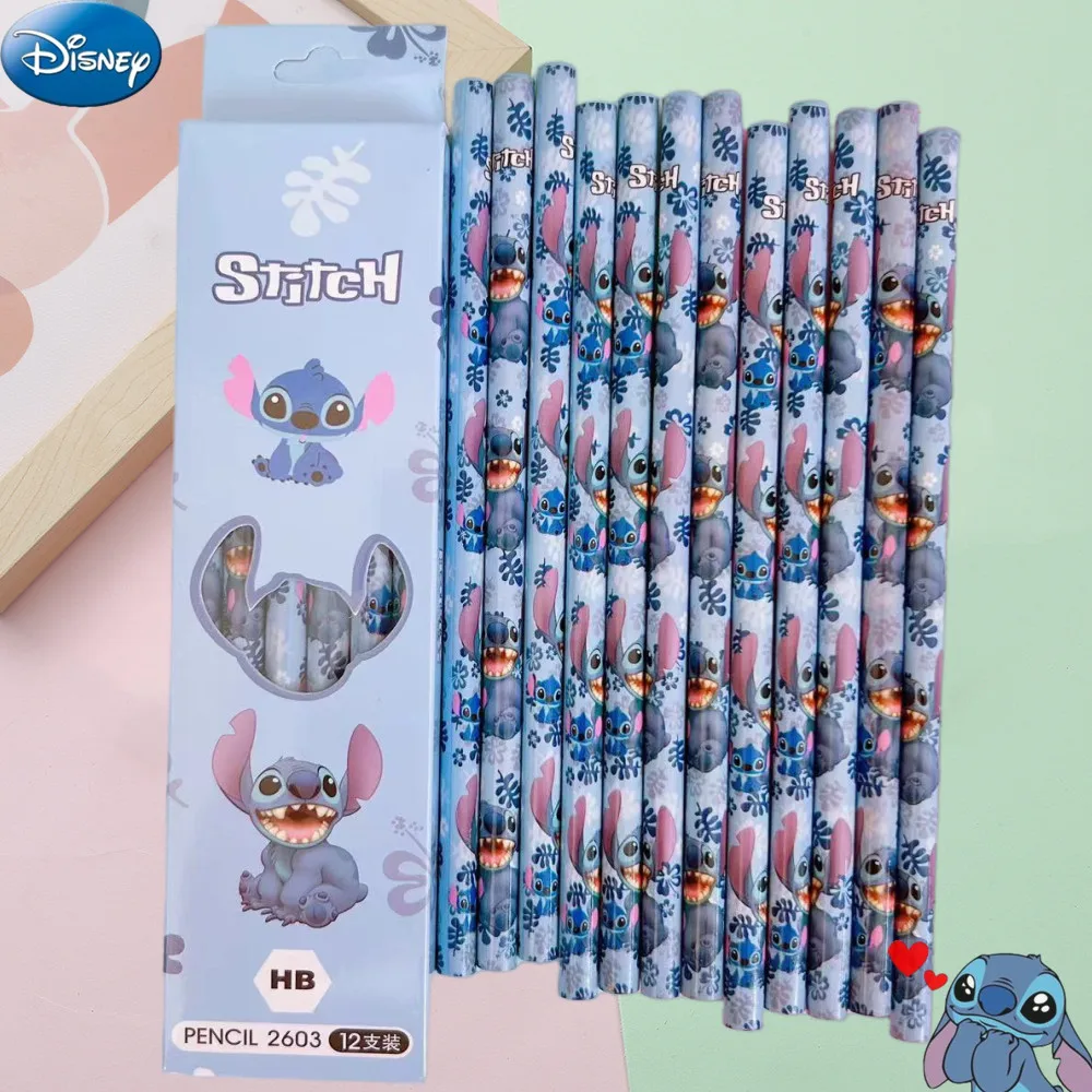 12pc Stitch Disney Anime Pencil School Supplies Stitch Colored pencils School Supplies Pencils Hb Pencils kid Birthday Xmas Gift