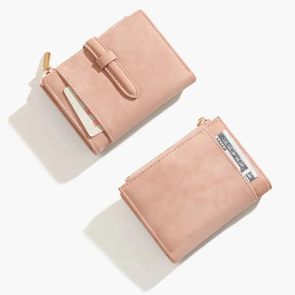 Wear-resistant PU Women's Wallet 2 Folds Waterproof Mini Coin Pocket Portable Korea Style Small Card Bag Travel