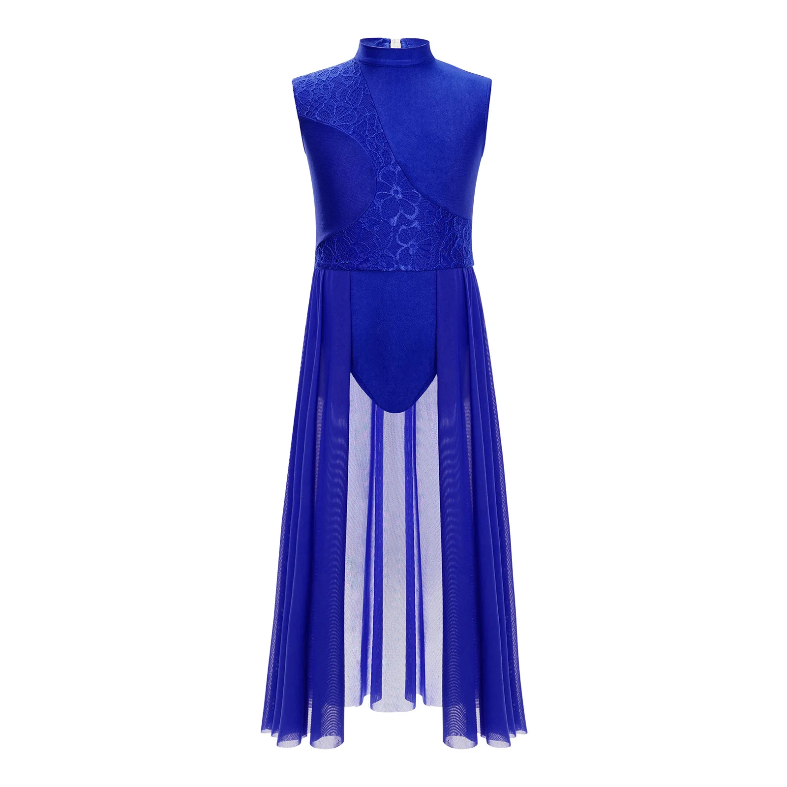 الفتيات غنائية الحديثة فستان رقص معاصر بلا أكمام الأزهار الدانتيل رداء رقص الباليه الجمباز الشكل التزلج أداء زي