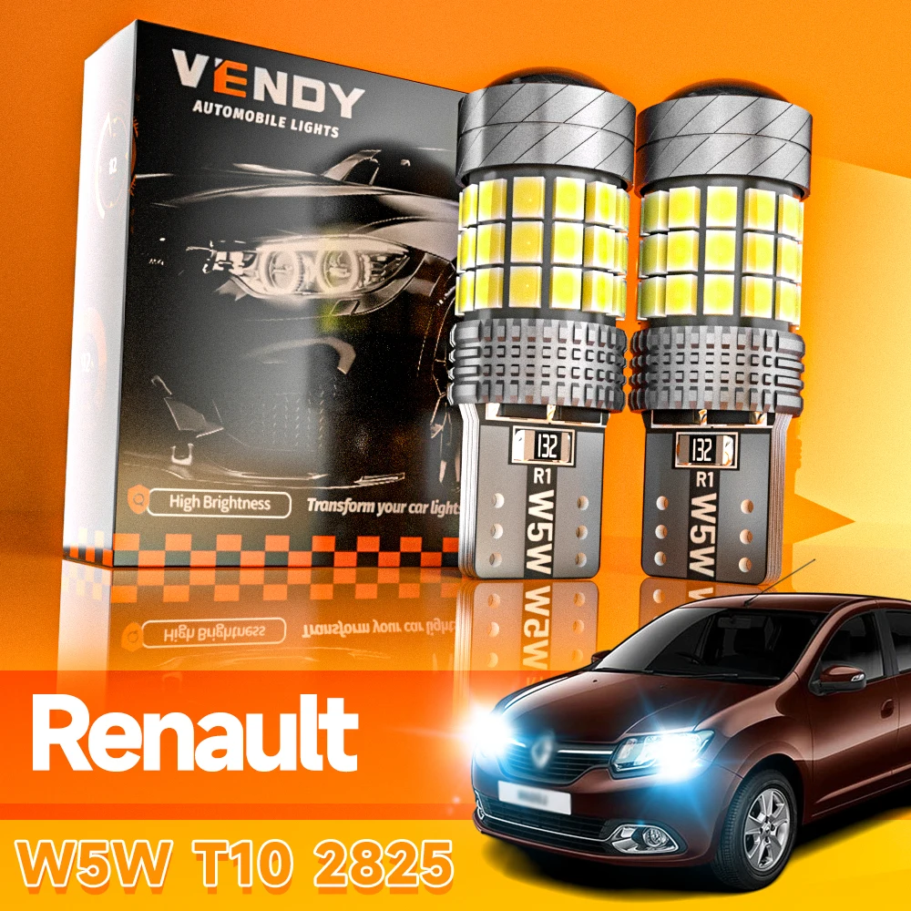 2 pçs led lâmpada de luz folga w5w t10 para renault koleos 1 clio 2 3 4 logan laguna coupe master megane cc sandero thalia twingo