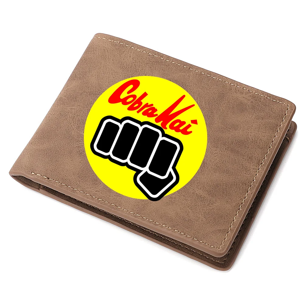 Cobra Kai-cartera de cuero plegable para hombre, tarjetero con cremallera, ideal para tarjetas de identificación y de crédito, novedad de 2024