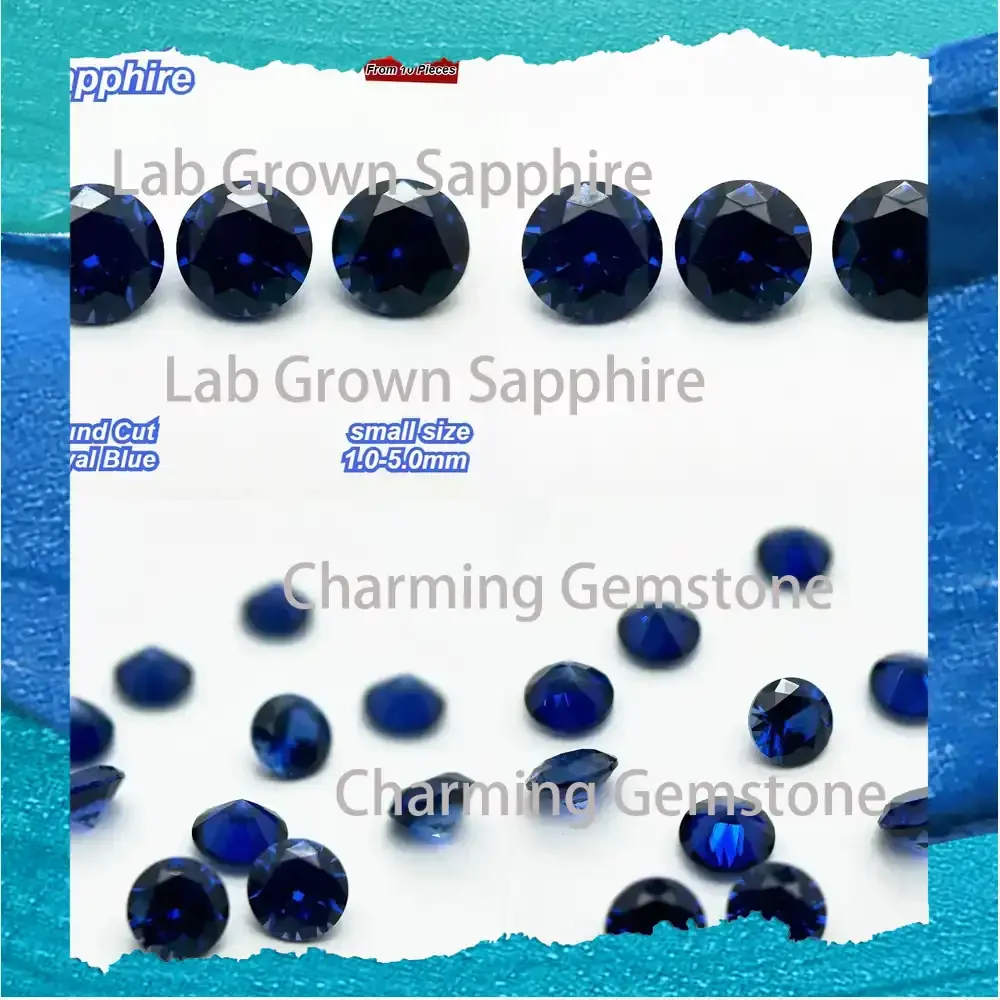 

Lab Grown Sapphire Round Cut 1.0mm to 5.0mm Royal Blue for Lab Created Sapphire Jewelry Making Wholesale Bulk 10 Pieces High