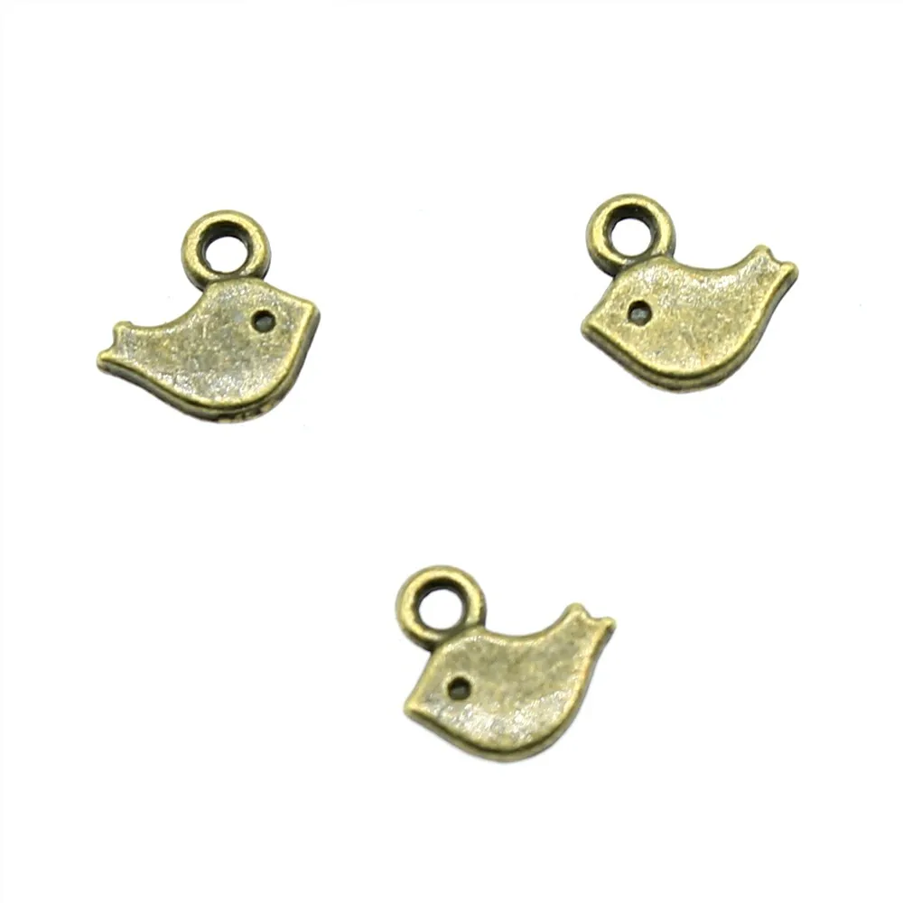 WYSIWYG 40pcs 8x7mm Antique Silver Color Antique Bronze Little Bird Charms Bird Charms Fit DIY Jewelry Making Small Bird Charms