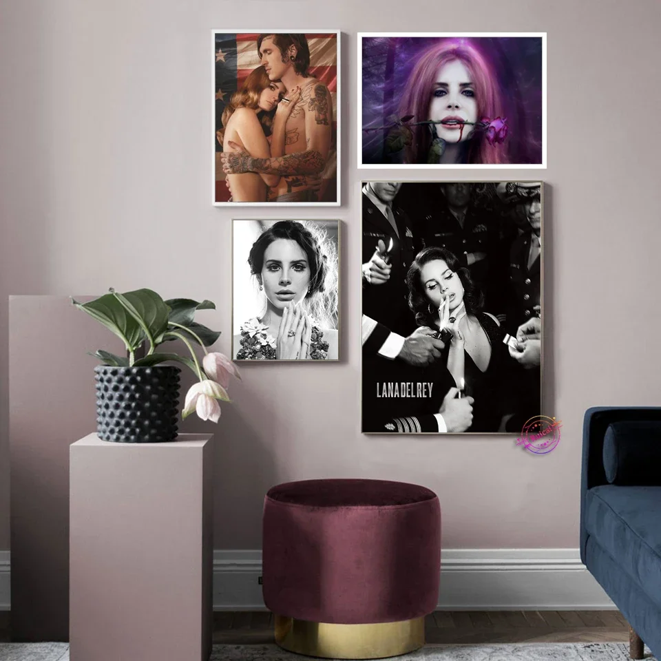 Lana Del Rey Pop Poster Music Singer Star Album Wall Art Picture Prints Canvas Painting Home Decor Sticker Fans Collection Gift