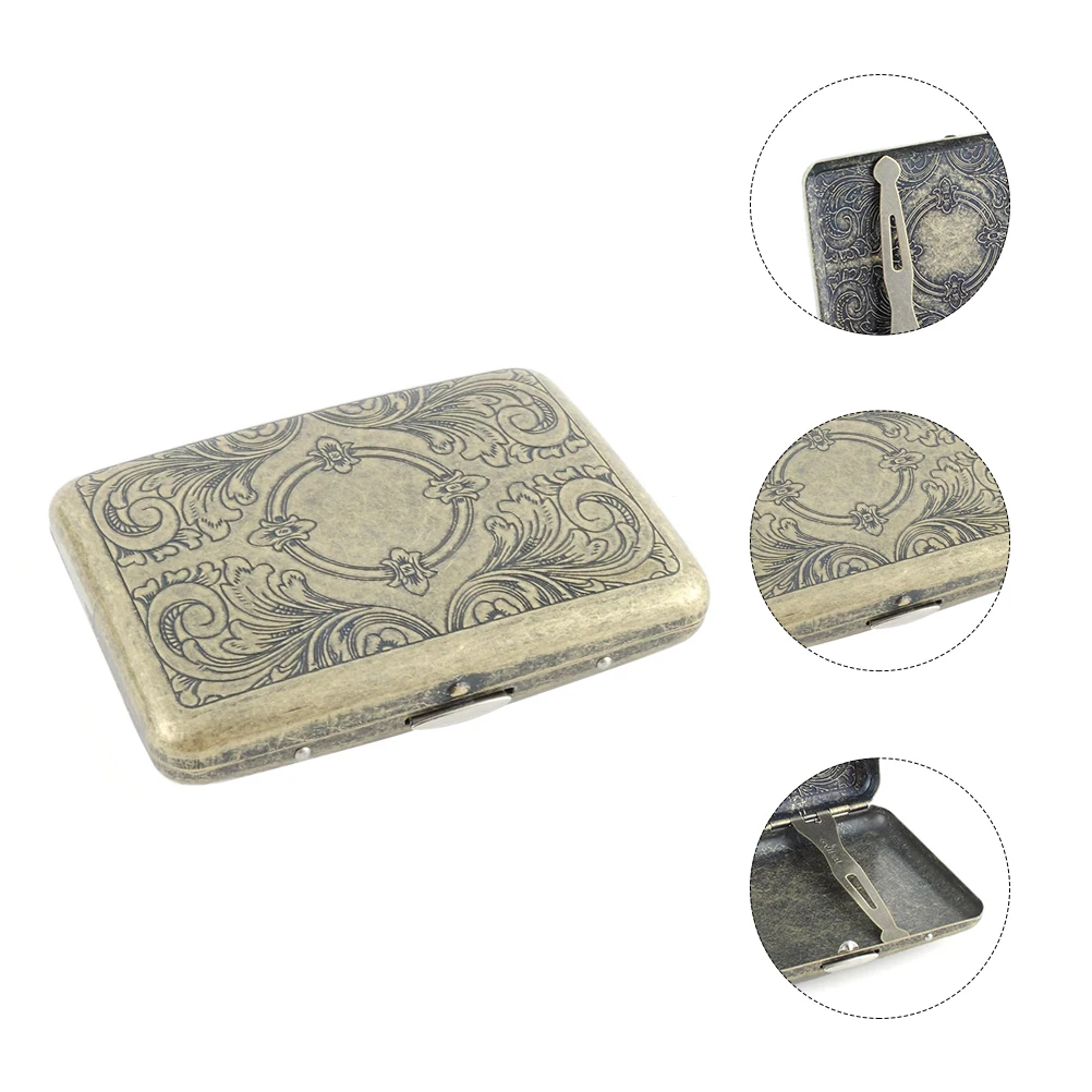 

Premium Stainless Steel Cigarette Case Portable Vintage Style Flipping Cover Waterproof Durable Cigarettes Storage Holder Easy