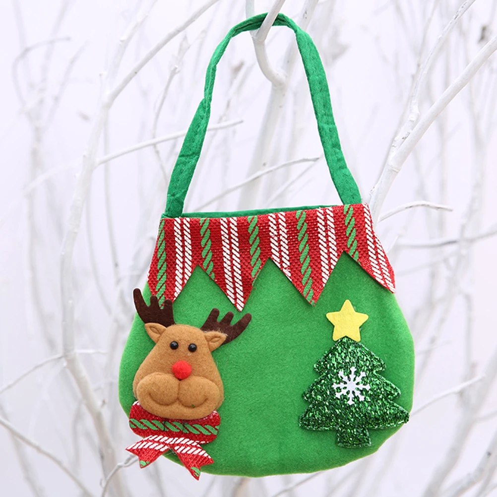 

2Pcs Christmas Gift Bags Premium Fabric Reusable Durable EcoFriendly NonFading Candy Handbag Goodie Sack Party Decorations Home
