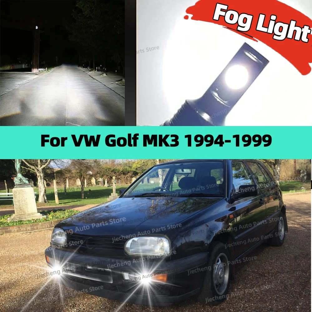 2Pcs Led Bulb Auto Fog Light 6000K White Lamp 25000LM For Volkswagen VW Golf MK3 1994 1995 1996 1997 1998 1999 Plug and Play