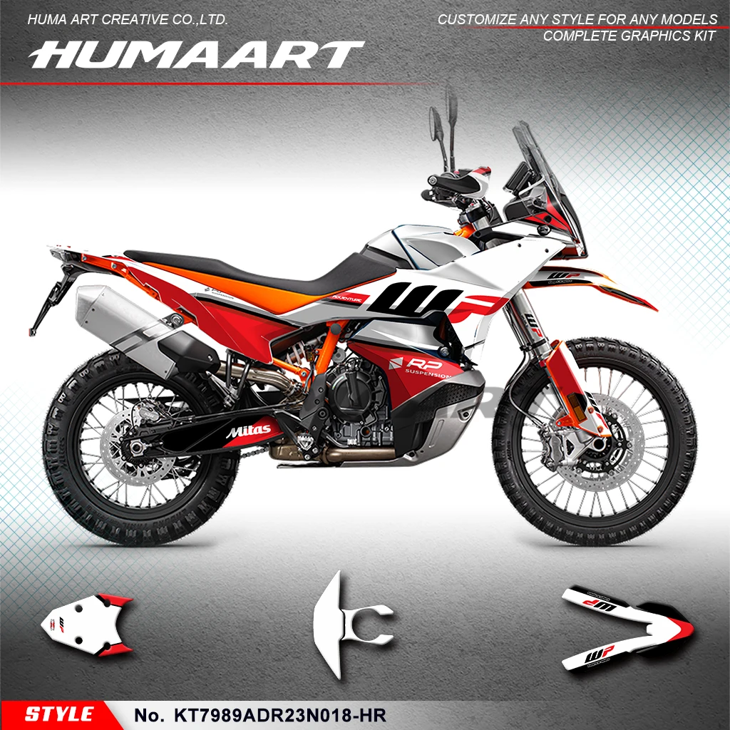 

HUMAART Racing Graphics Stickers Set for KTM 790 890 Adventure R ADV 2023 2024 2025 2026, Repair, Style No.KT7989ADR23N018-HR