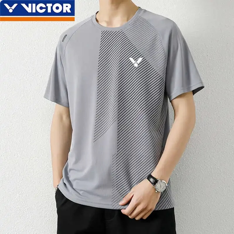 Victor 2025 New Men's and Women's Same Badminton Jersey Sports Quick-drying Sweat-absorbing Breathable Short-sleeved T-shirt