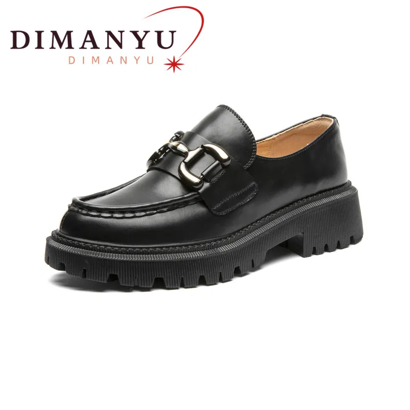 

Woman Loafers Genuine Leather Casual Large size 41 42 British style　Women Student Shoes Slip On Platform Footwear Female Shoes