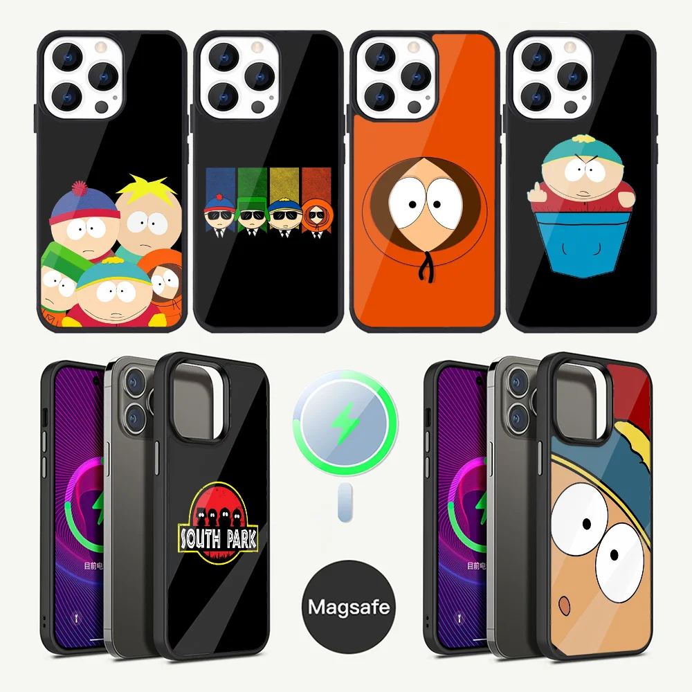 Cartoon Funny S-South-P-Park Phone Case For iPhone 16,15,14,13,12,11,Plus,Pro,Max Mini Magsafe Magnetic Wireless Charging