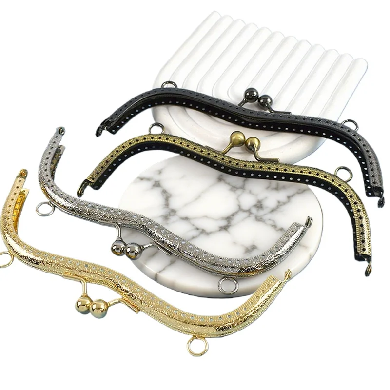 

1/2/3/4/5Pcs 19cm Metal Embossed Bag Handle Purse Frame Kiss Clasp Wallet Closure Clip DIY Sewing Bag Accessories