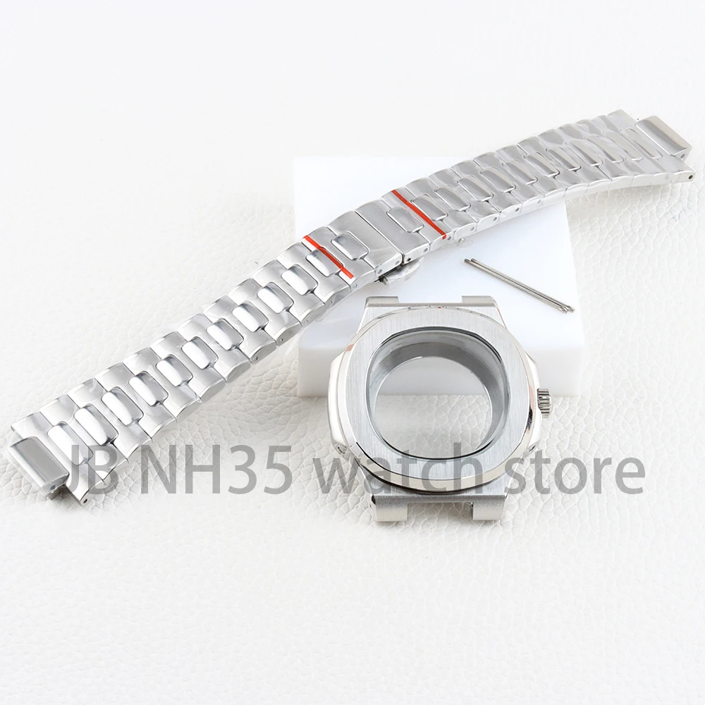 40 مللي متر ساعة حافظة 316L سوار الفولاذ المقاوم للصدأ ل تعديل نوتيلوس Nh35 Nh36 Nh38 حركة 29.8 مللي متر الطلب أجزاء ساعة مقاومة للماء