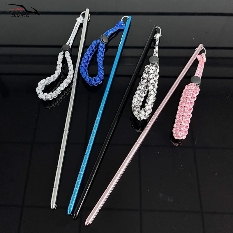 1Pcs Light Weight Aluminium Alloy Scuba Diving Stick Pointer Rod With Hand Rope Underwater Shaker Snorkeling Accessories
