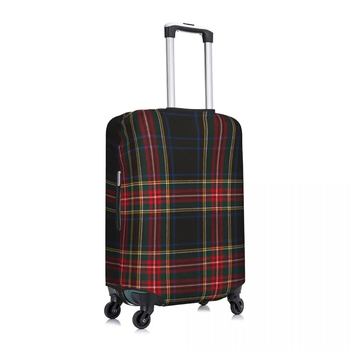 Luxury Black Tartan Plaid Luggage Cover Protector Geometric Gingham Check Texture  Suitcase Protective Cover for 18-32 Inch