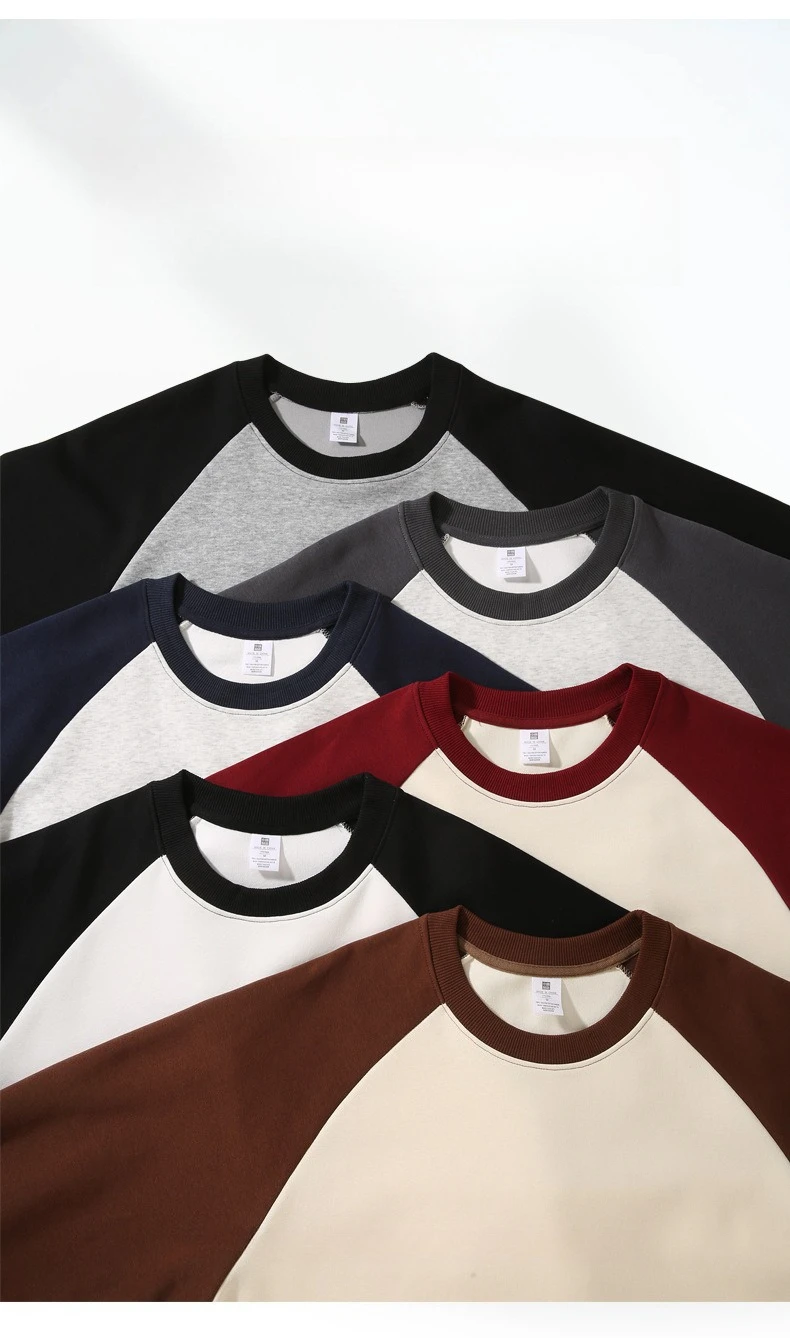 

Men's and Women's Same 300g Splicing Luxury Shoulder-plugged Loose Long-sleeved Casual Crew Neck Sweater