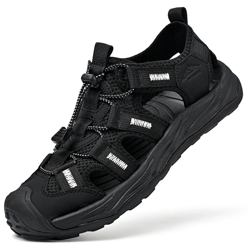 Summer Men's Sandals Mesh Breathable Casual Sneakers Soft Sole Non-alip Outdoor Hiking Trail Sports Shoes Upstream Wading Shoes