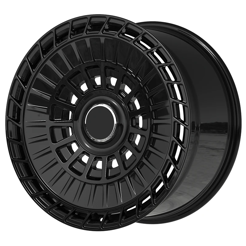 Custom Bright Black Suspended Cover Finish 18-26 Inch Racing Car Wheels Deep Dish Forged 5*130 Rims With Polished Lip