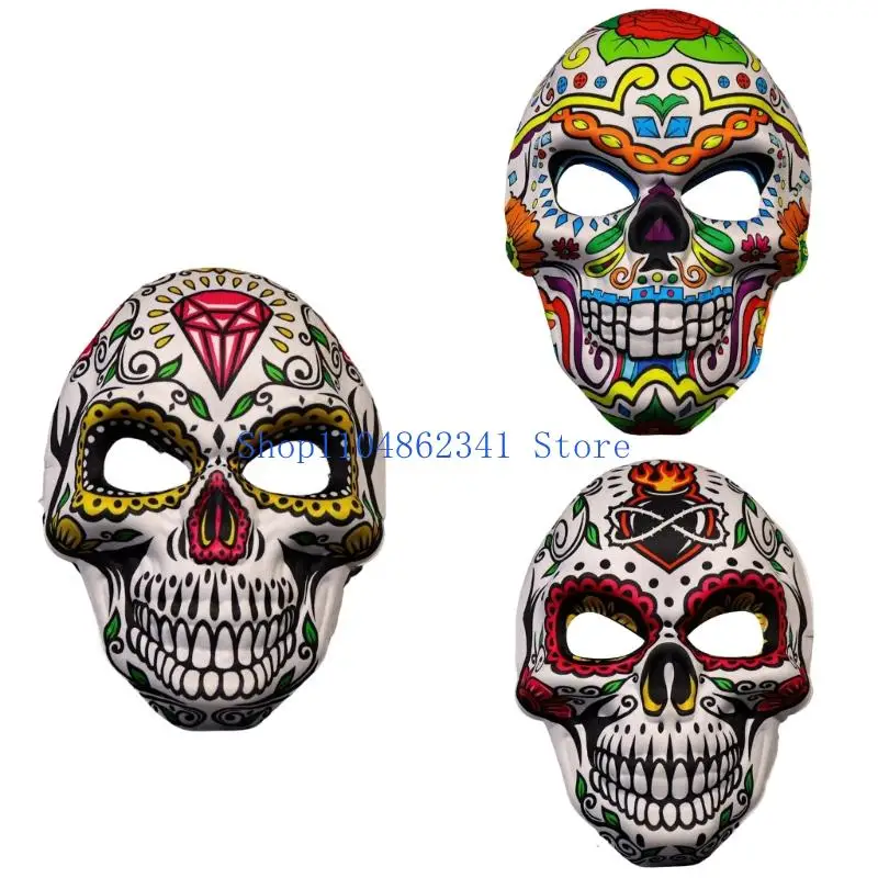 5asd Lightweight Skull Print EVA Mask For Halloween Parties And Costume Event