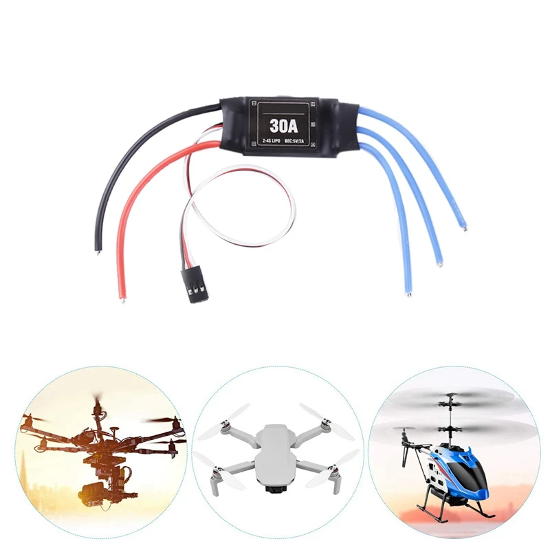 RC 브러시리스 ESC 전기 속도 컨트롤러, DIY 멀티콥터 쿼드콥터, 2-4S, 30A, 5V 2A, 2-4S Lipo 배터리, 4PCs