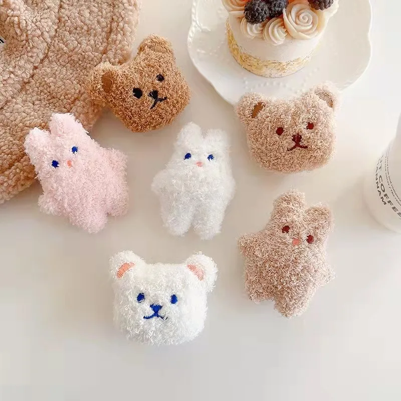 

Мультяшная плюшевая подставка для мобильного телефона с изображением медвежонка и кролика, клейкая эластичная подставка на воздушной подушке, портативная подставка для ленивой девушки в форме сердца