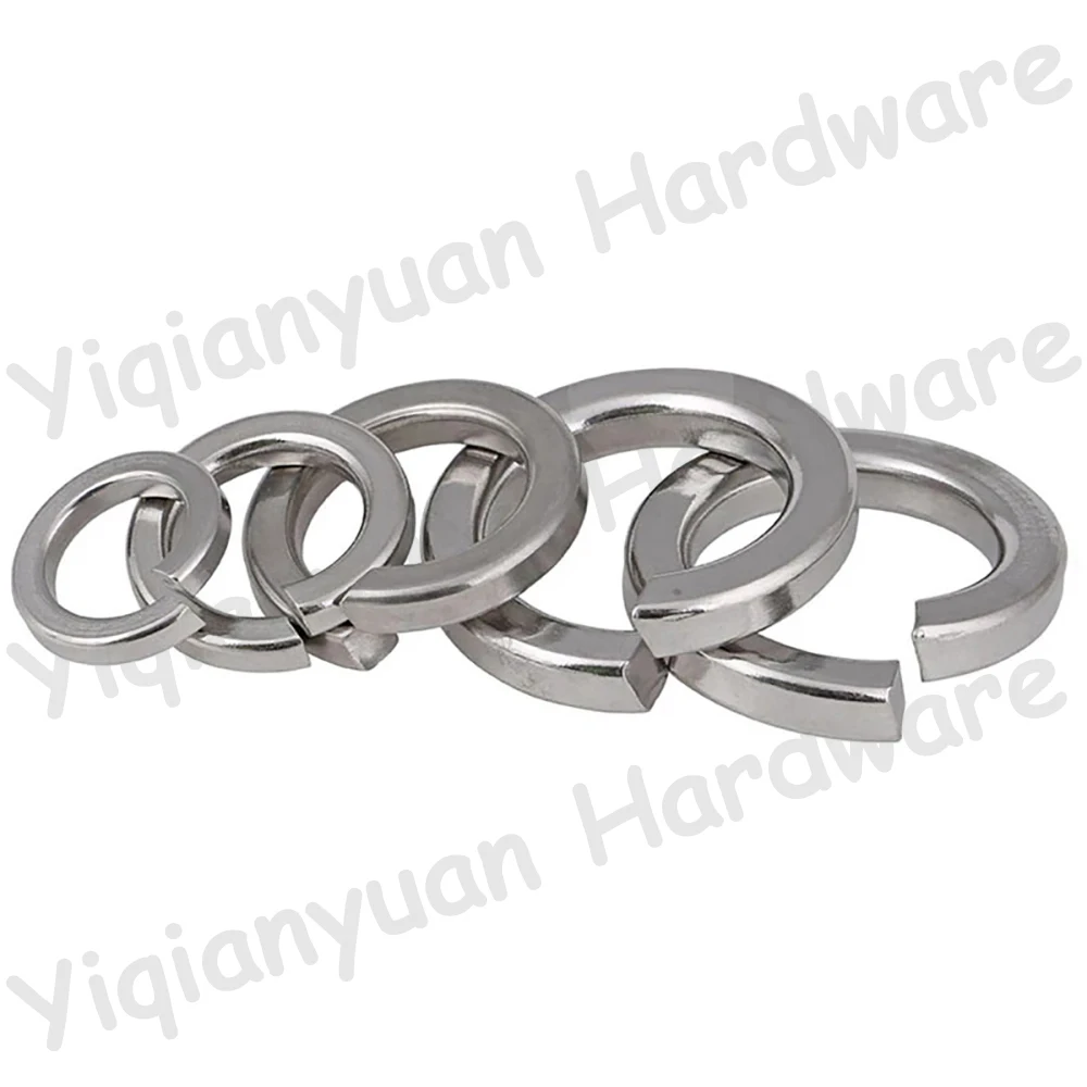 Yiqianyuan SUS316 스테인레스 스틸 스프링 잠금 와셔 UNC UNF BSW 볼트 및 나사용 SAE 표준 탄성 가스켓 링