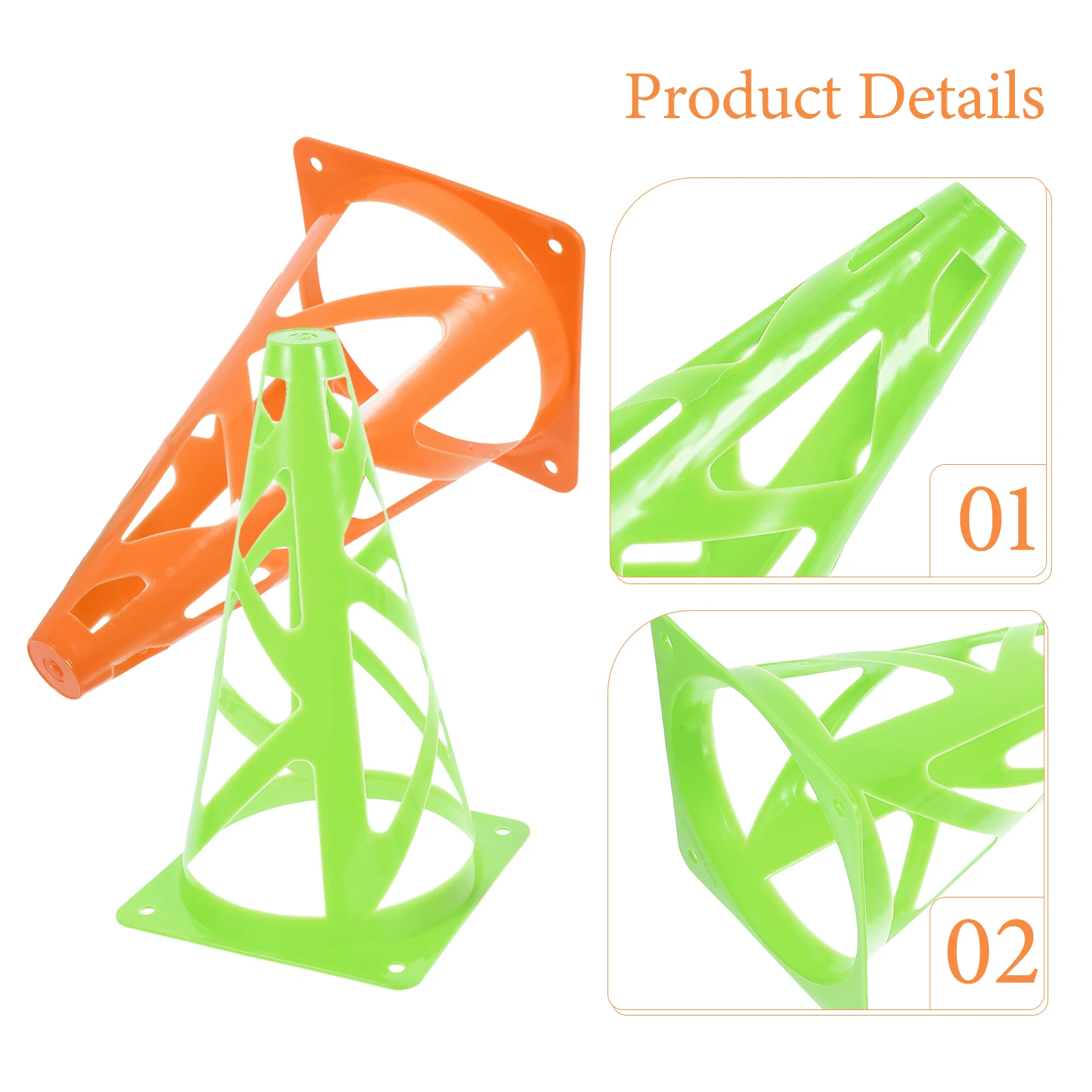 

12pcs Multicolor Football Training Soccer Agility Stackable Durable Plastic For Outdoor Sports Taekwondo Training Orange Safety