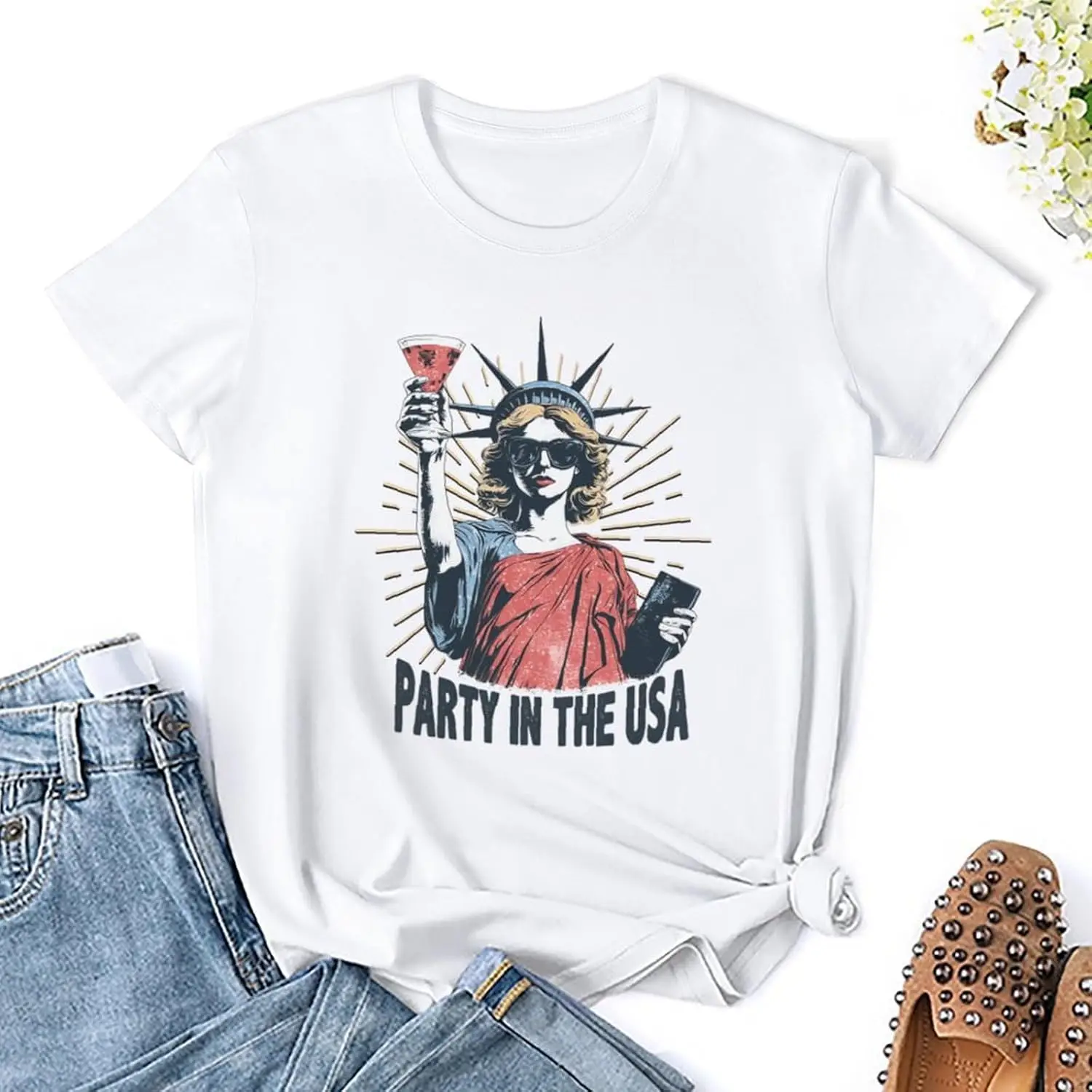 

Party in The USA Shirt USA Shirts for Women 4th of July Shirts Women Patriotic Shirts Tops