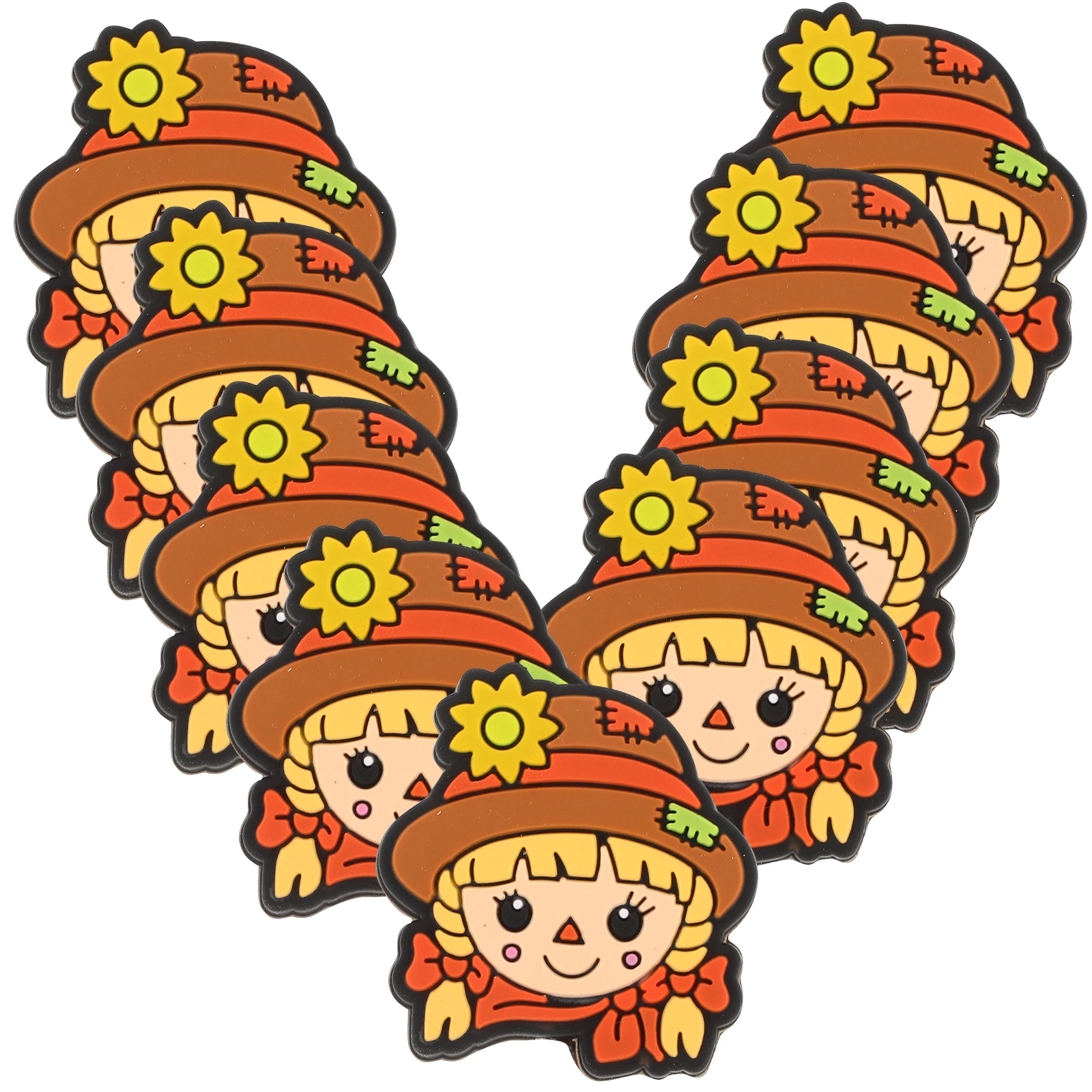 

10 Pcs Silicone Beads Scarecrow Shaped for Bracelets Crafts Jewelry DIY Element Fall Theme Pumpkin Kids Accessories