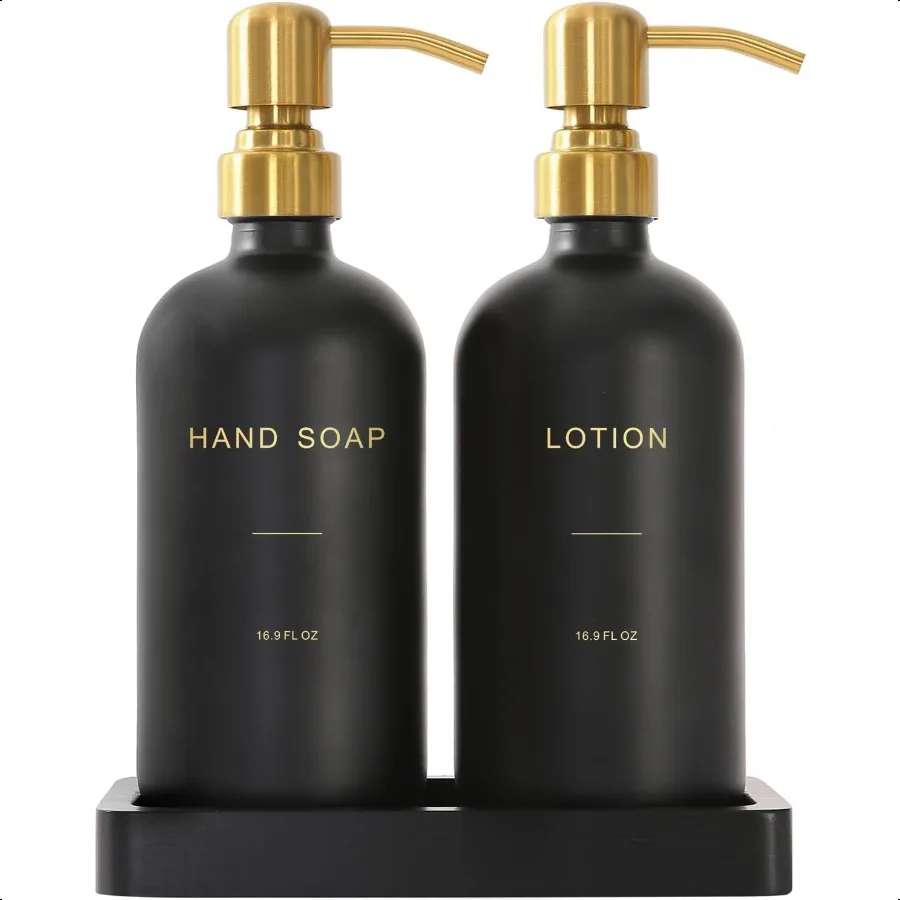 

Дозатор мыла для ванной комнаты Дозатор для рук и лосьона с насосом из нержавеющей стали идеально подходит для черного и золотого декора ванной комнаты. Золотой бл