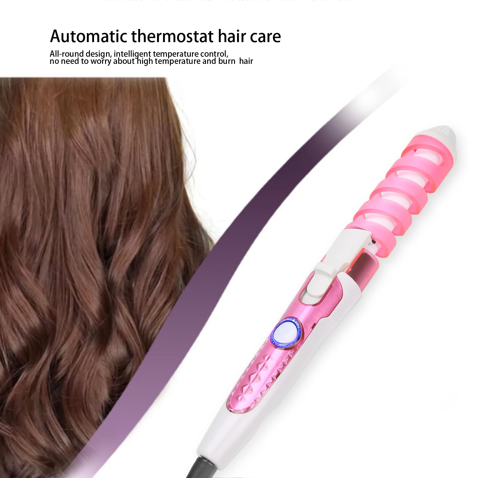 110‑240V Electric Hair Curler Electric Hair Curling Wand Spiral Hair Curler Curling Iron Hairstyling Tools Spiral Curling Wand 5