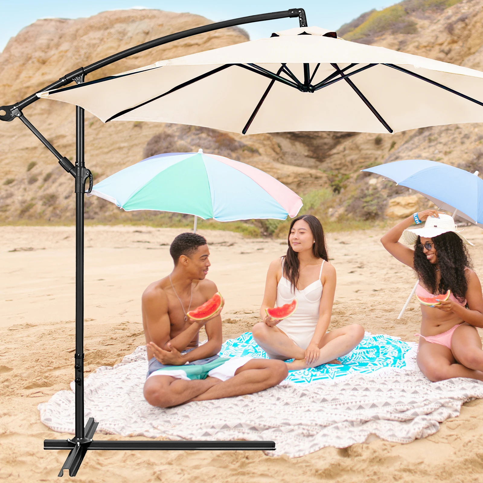 

2.7M Patio Replacement Canopy Fabric Sunproof Garden Cloth 8 Bones Parasol Supply Rainproof Outdoor Tool