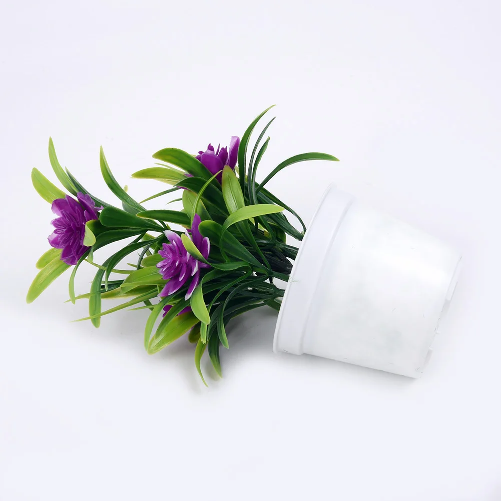 Realistic Lotus Flower Bonsai Table Decor Set with 5 Silk Blooms for Use in Living Room Bedroom Office or Hospitality Areas