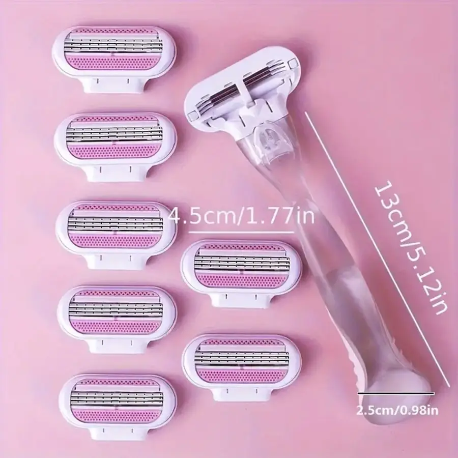 4/8/40 Pcs Women's Razor Blades Refills, 3-Layer Comfort Glide Shaver for Women Body Hair Trimmer Replacement, Mama Gift Shaving