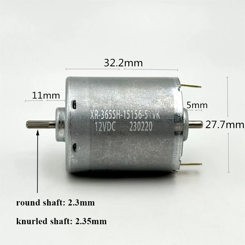 RS-365SH-15156 Mini 365 Motor DC 12V 14.4V 18V 24V 10200RPM Micro 28mm Carbon Brush Electric Motor Dual Shaft Engine