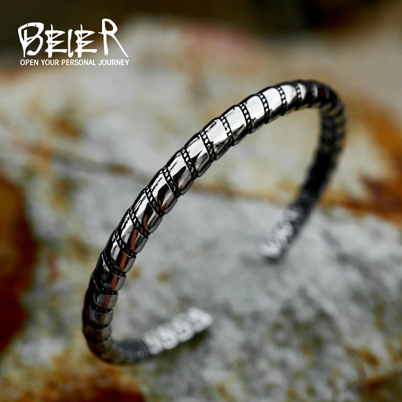 BEIER 2023 New Style 316L Stainless Steel Twisted Bracelet Simple Bangle For Women High Quality Fashion Jewelry Accessories